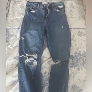 Abercrombie & Fitch Blue Distressed Boyfriend Jeans